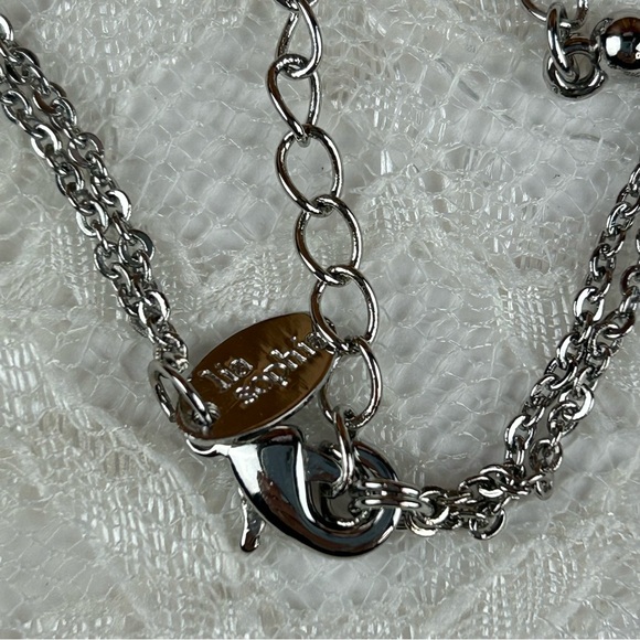 NEW Lia Sofia Elegant Silver Adjustable Necklace with Multicolor Faux Gemstones - Picture 6 of 13